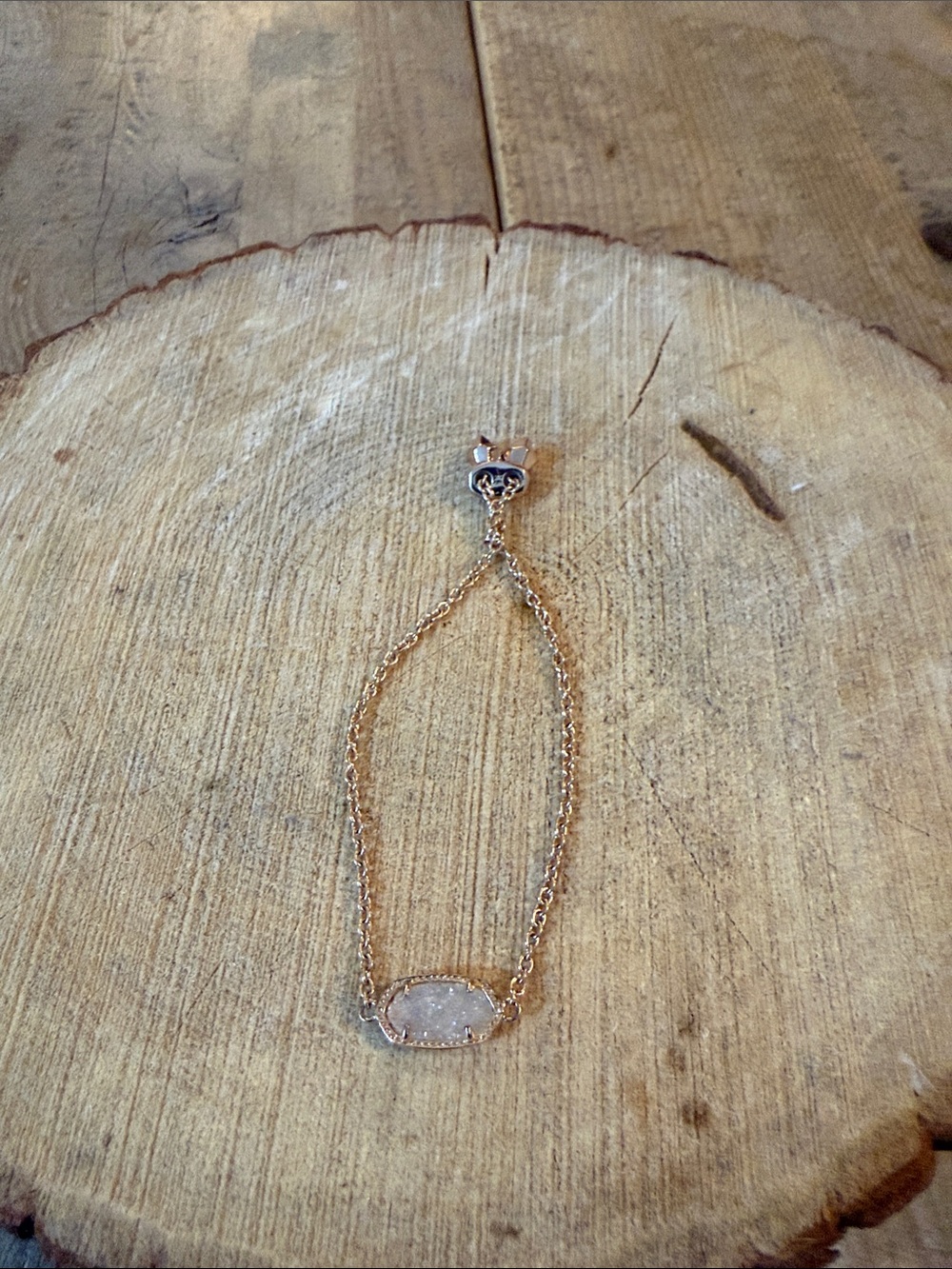 Kendra Scott Gold Bracelet with White Druzy Stone